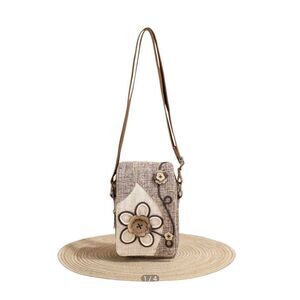 Shein Women's Brown Boho Handmade Button Decor Multi-Layer Adjustable Shoulder C